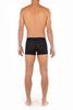 Back view of a men model wearing HO black/black/black cotton Boxer Briefs 3p