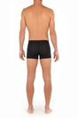 Back view of a men model wearing HO black/black/black cotton Boxer Briefs 3p
