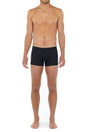 General view of a men model wearing HO black/navy/grey cotton Boxer Briefs 3p