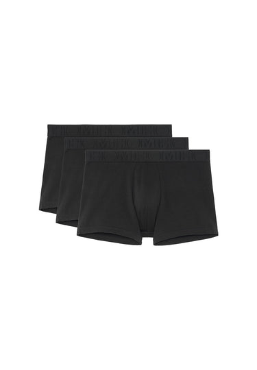 Front cutout view of HO black/black/black cotton Boxer Briefs 3p