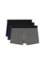 Front cutout view of HO black/navy/grey cotton Boxer Briefs 3p