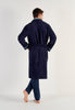 General view of a men model wearing HO navy  Bathrobe