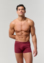 Front view of a men model wearing HO black/khaki/bordeaux cotton Boxer Briefs 3p