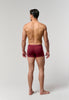 General view of a men model wearing HO black/khaki/bordeaux cotton Boxer Briefs 3p