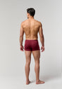 General view of a men model wearing HO black/khaki/bordeaux cotton Boxer Briefs 3p