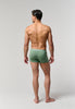 General view of a men model wearing HO black/khaki/bordeaux cotton Boxer Briefs 3p