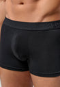General view of a men model wearing HO black/khaki/bordeaux cotton Boxer Briefs 3p