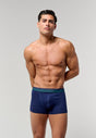 General view of a men model wearing HO navy/navy/navy cotton Boxer Briefs HO1 3p