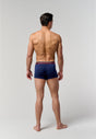 General view of a men model wearing HO navy/navy/navy cotton Boxer Briefs HO1 3p