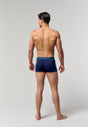 General view of a men model wearing HO navy/navy/navy cotton Boxer Briefs HO1 3p