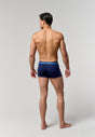 General view of a men model wearing HO navy/navy/navy cotton Boxer Briefs HO1 3p