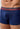 Close-up view of a men model wearing HO navy/navy/navy cotton Boxer Briefs HO1 3p