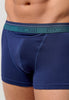 General view of a men model wearing HO navy/navy/navy cotton Boxer Briefs HO1 3p