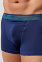 General view of a men model wearing HO navy/navy/navy cotton Boxer Briefs HO1 3p