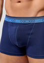 General view of a men model wearing HO navy/navy/navy cotton Boxer Briefs HO1 3p